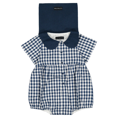 Barboteuse Bac - Vichy Bleu