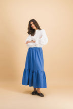 Jupe Clem Carreaux Bleu