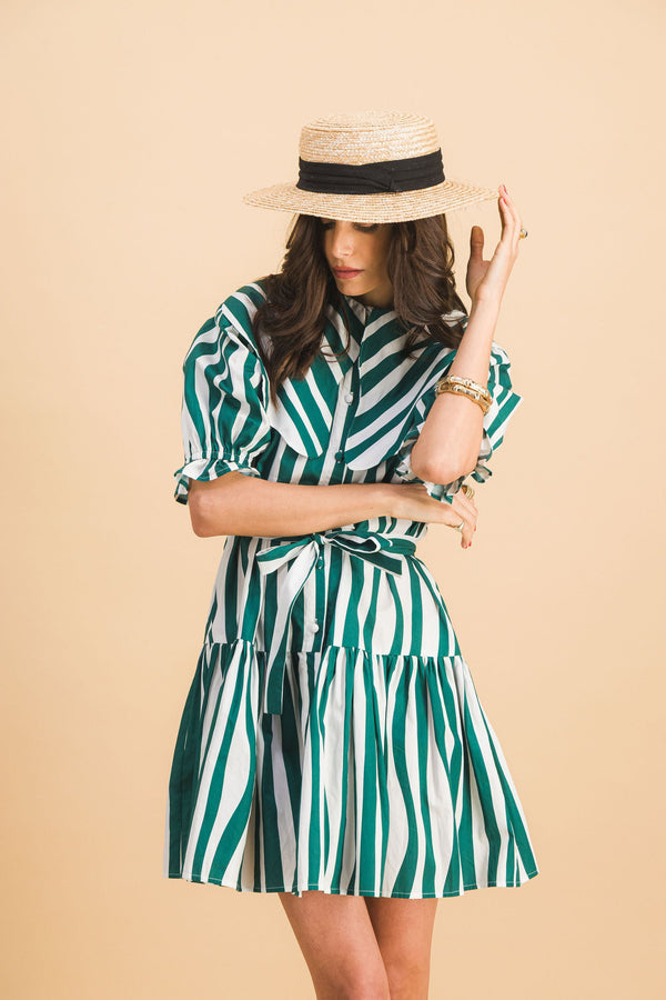 Vestido Chloebe Líneas Verdes