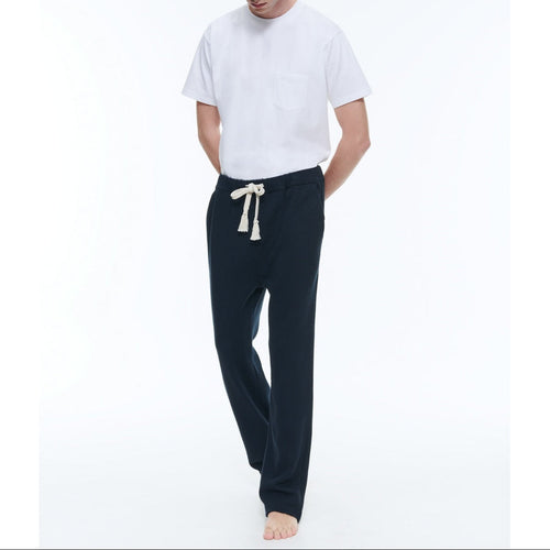 Pantalones De Chándal De Jersey De Algodón - Azul Marino
