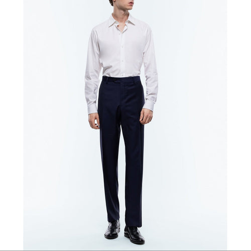 Pantalon Costume Serge Unie Marine Super 140'S - Carbone