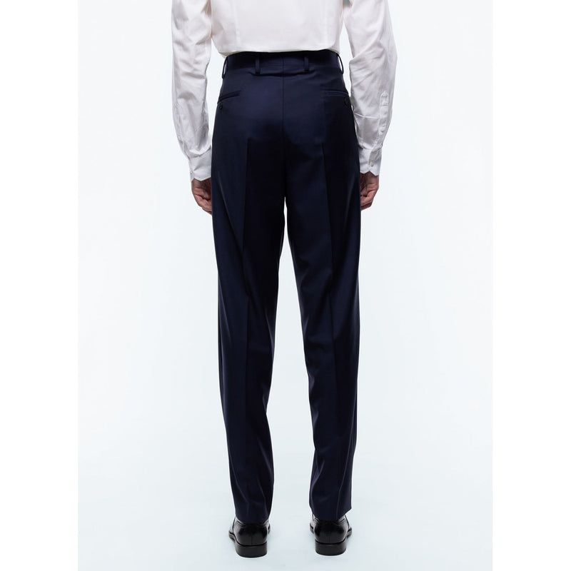 Pantalon Costume Serge Unie Marine Super 140'S - Carbone