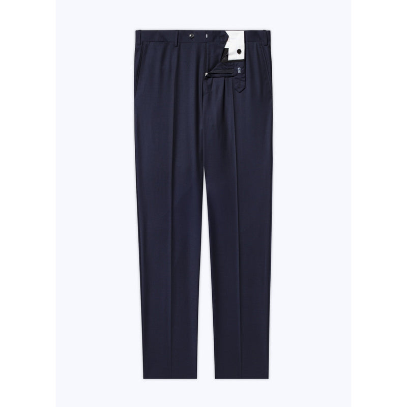 Pantalon Costume Serge Unie Marine Super 140'S - Carbone