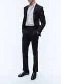 Pantalon De Costume En Serge Unie - Noir