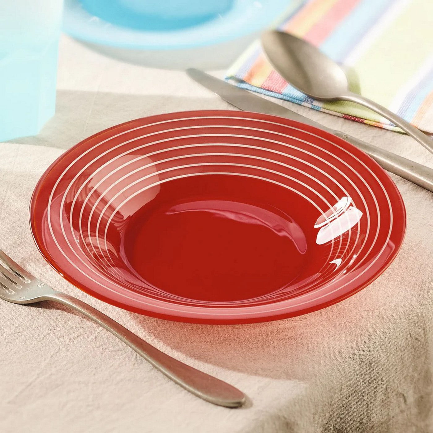 Factory - 6 Assiettes Creuses - Rouge - 21.5Cm - Luminarc