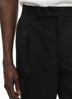 Fursac - Pantalón De Lana Virgen Grain De Poudre Negro