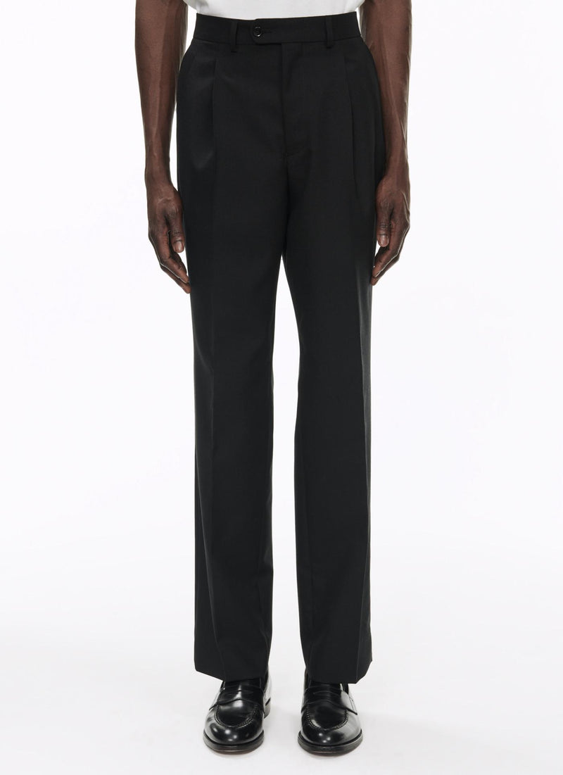 Fursac - Grain De Poudre Virgin Wool Black Trousers