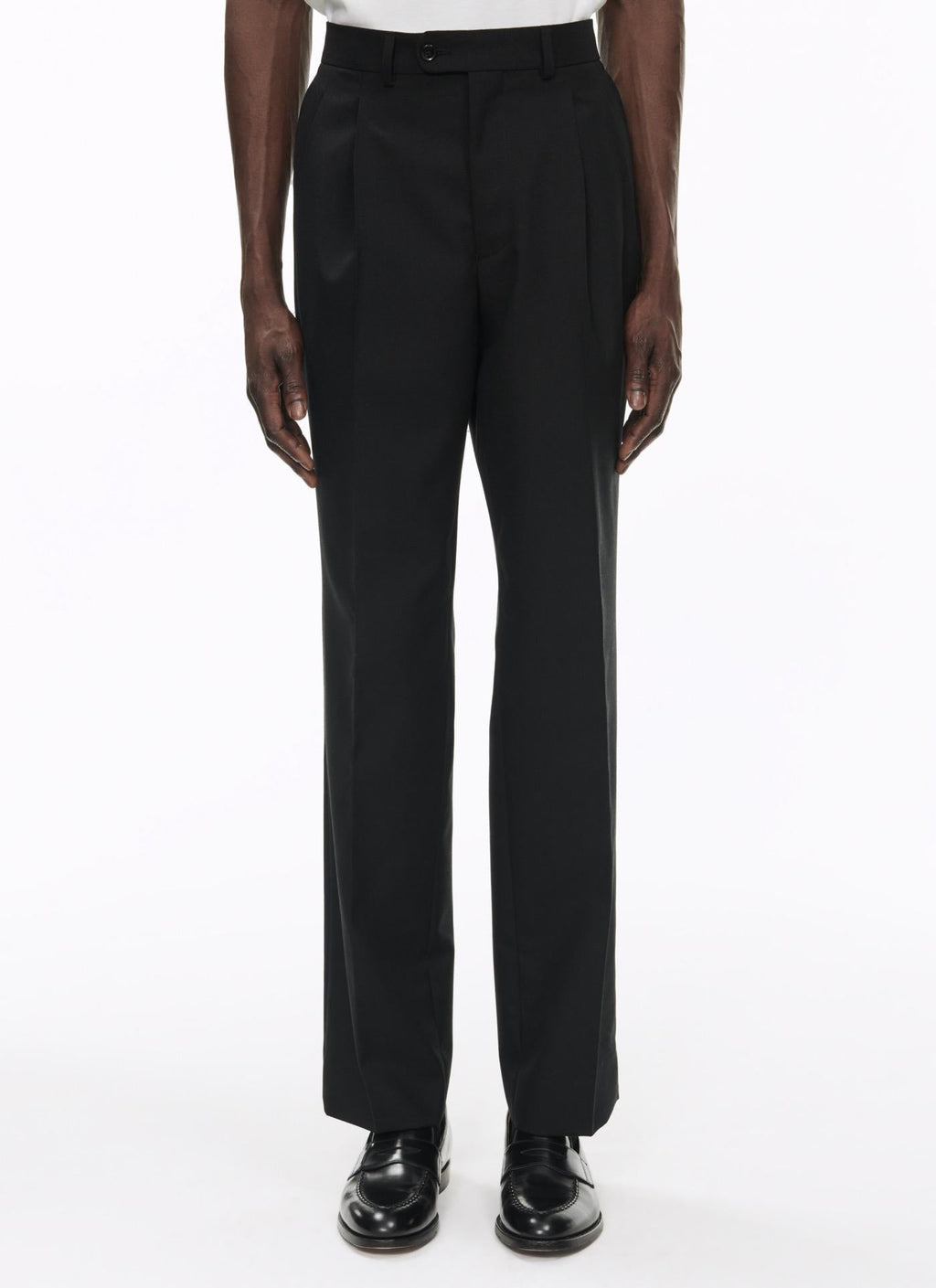 Fursac - Pantalón De Lana Virgen Grain De Poudre Negro