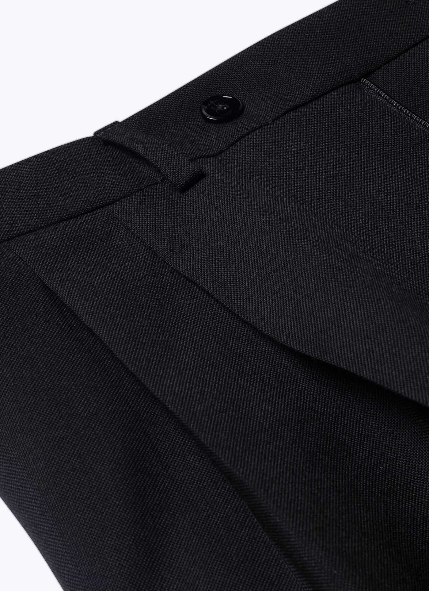 Fursac - Pantalón De Lana Virgen Grain De Poudre Negro