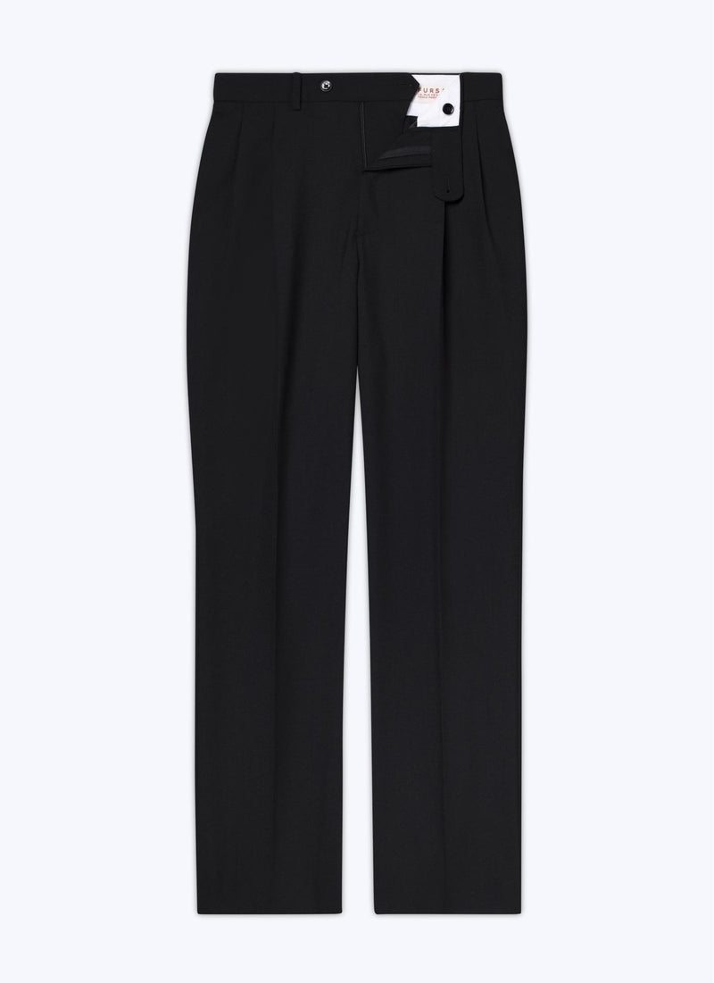 Fursac - Grain De Poudre Virgin Wool Black Trousers