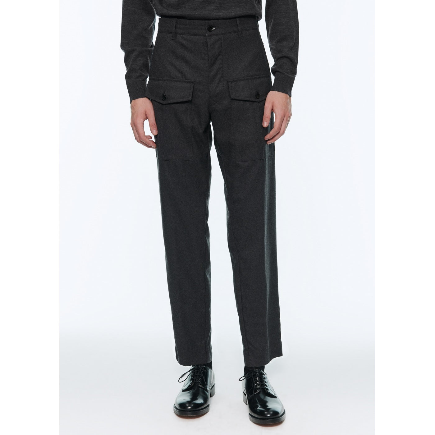 Fursac - Cargo En Flanelle De Laine - Acier - Homme