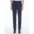 Pantalones de franela de lana de corte slim - Tinta