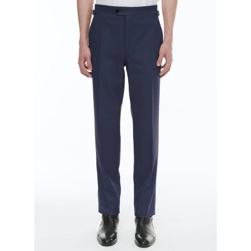Pantalones de franela de lana de corte slim - Tinta