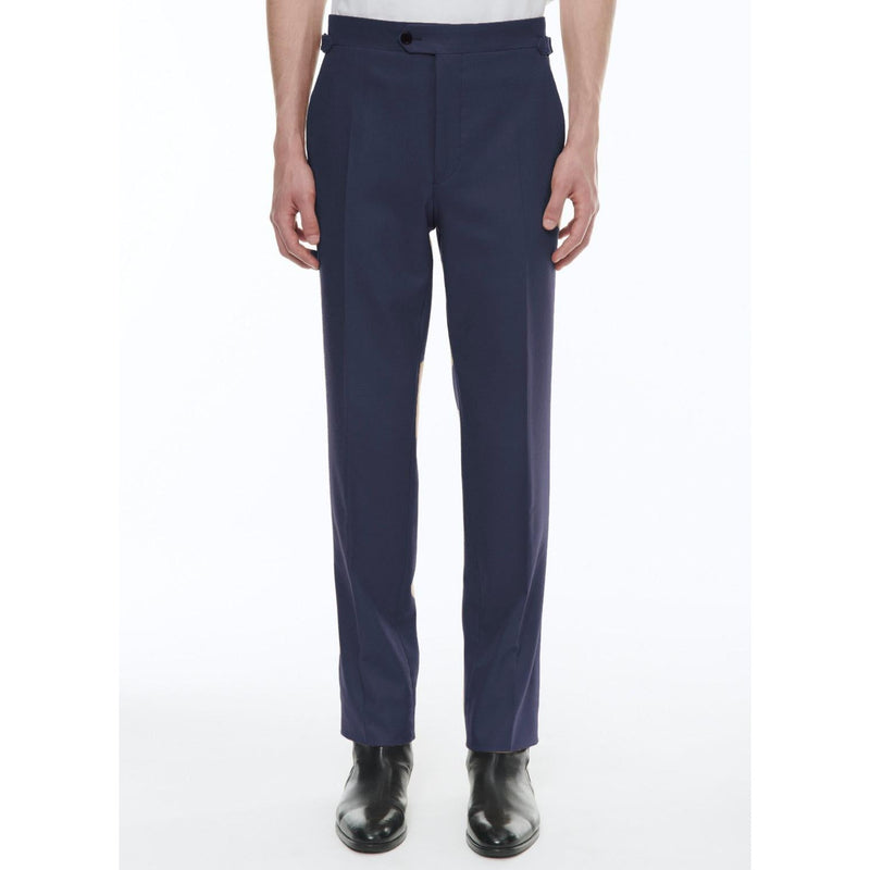 Pantalones de franela de lana de corte slim - Tinta