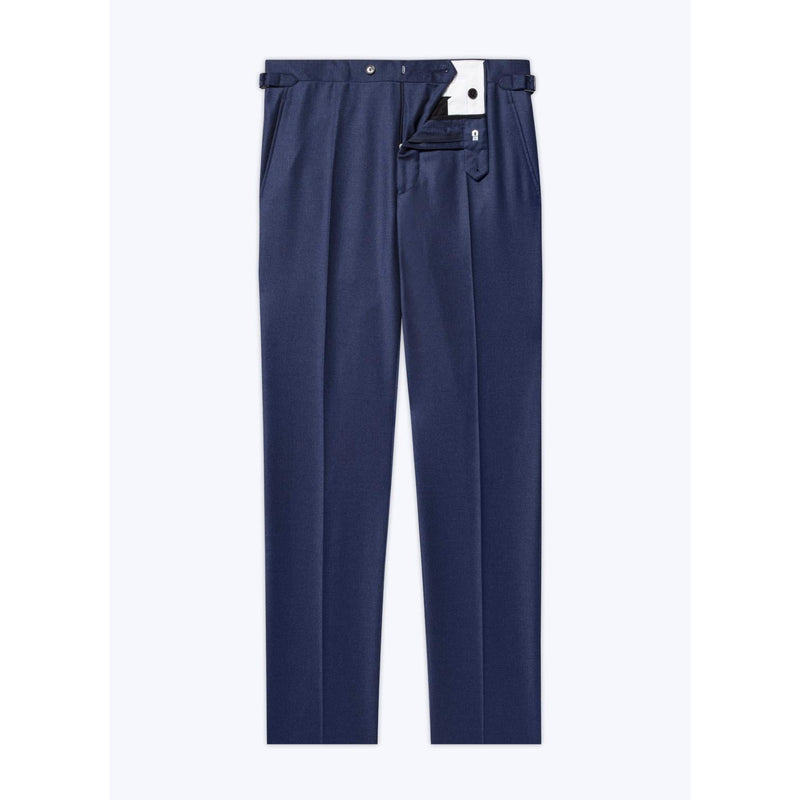 Pantalones de franela de lana de corte slim - Tinta