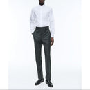 Slim Fit Wool Flannel Trousers - Green
