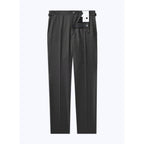 Pantaloni Slim Fit In Flanella Di Lana - Verde