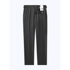 Pantalones slim fit de franela de lana - Verde