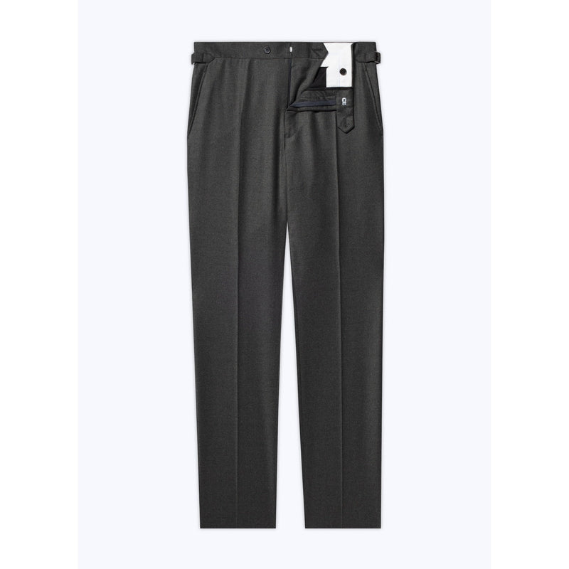 Slim Fit Wool Flannel Trousers - Green
