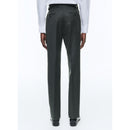Slim Fit Wool Flannel Trousers - Green