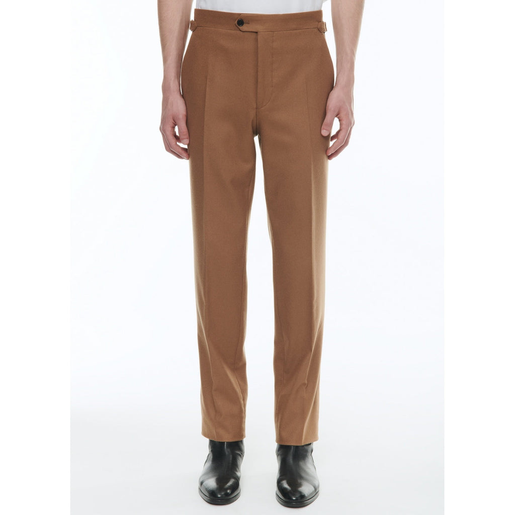 Pantalón slim fit de franela de lana - Marrón