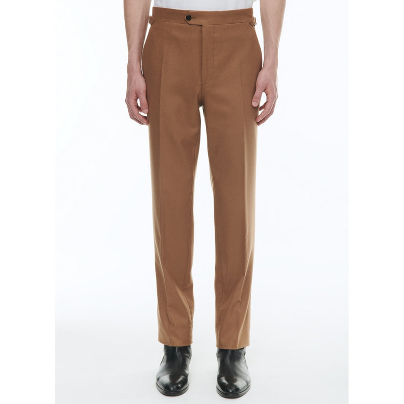 Pantalón slim fit de franela de lana - Marrón