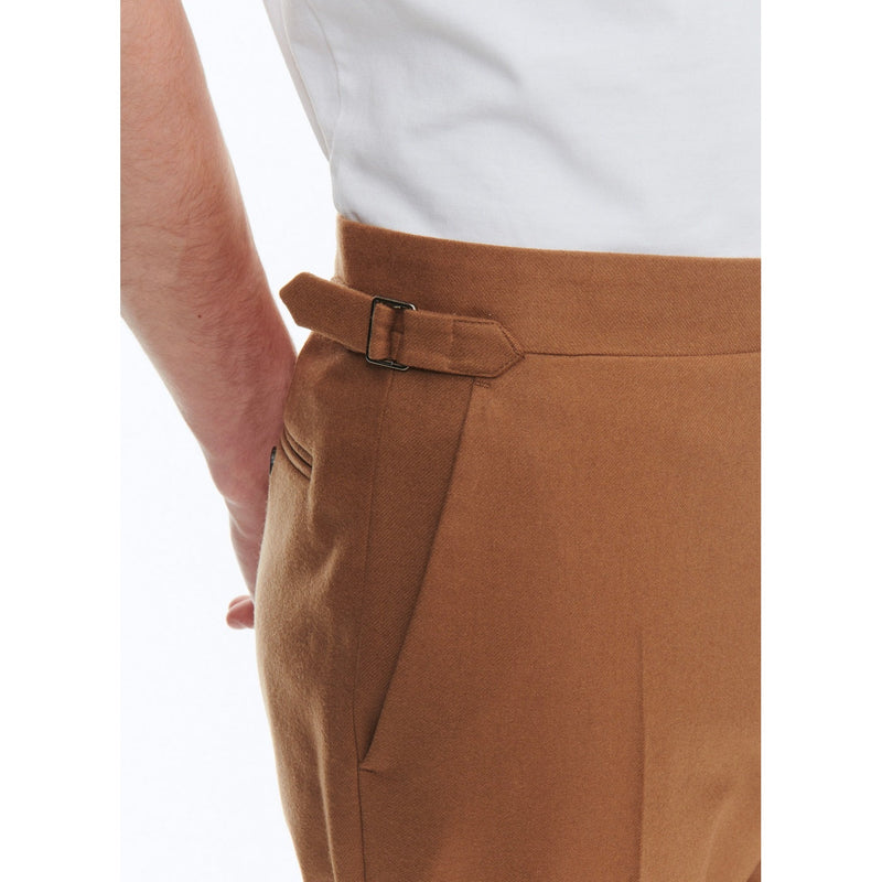Pantalón slim fit de franela de lana - Marrón