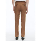 Pantalón slim fit de franela de lana - Marrón