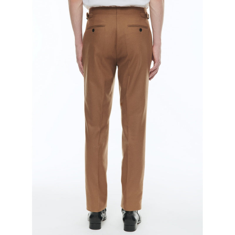 Pantalón slim fit de franela de lana - Marrón