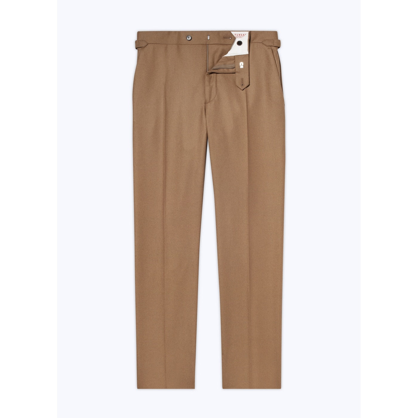 Pantalón slim fit de franela de lana - Marrón