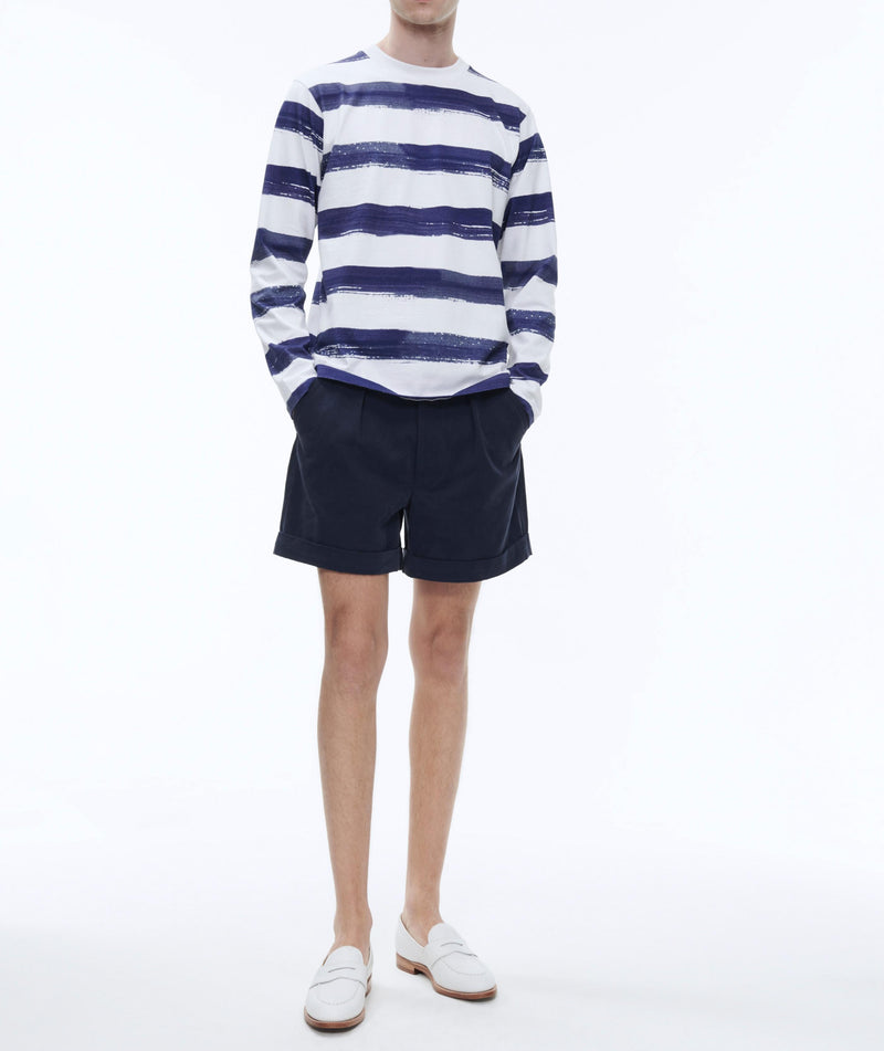 Fursac - Navy Blue Cotton Canvas Bermuda Shorts