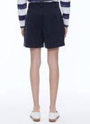 Fursac - Navy Blue Cotton Canvas Bermuda Shorts