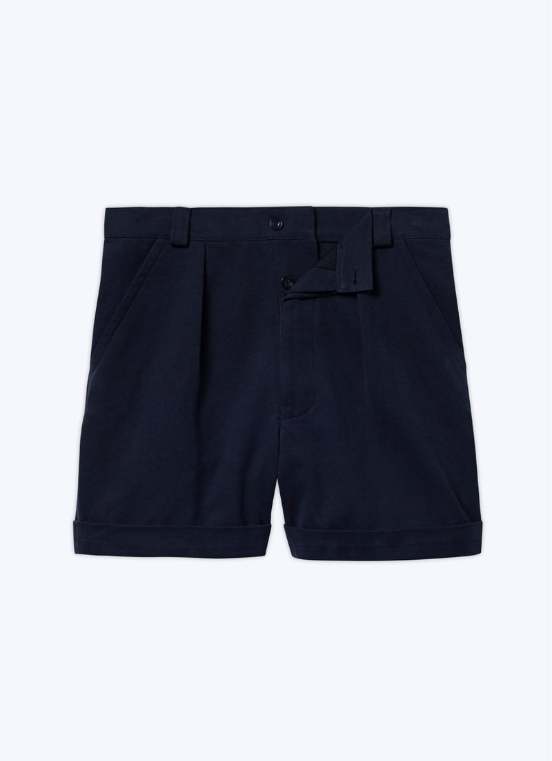 Fursac - Navy Blue Cotton Canvas Bermuda Shorts