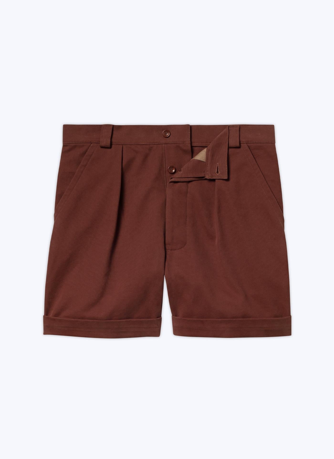 Fursac - Bermuda En Lona De Algodón - Marrón - Hombre