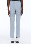 Fursac - Pantalón De Seersucker De Lana A Rayas - Zafiro - Hombre