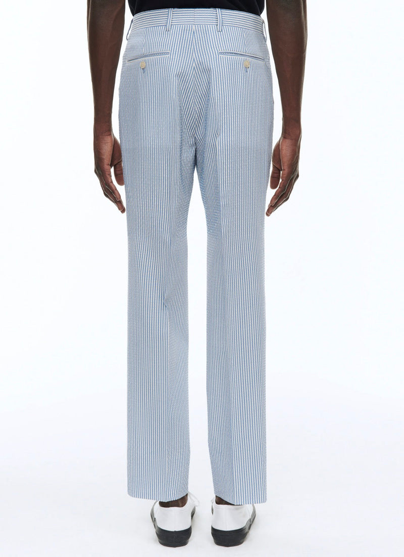 Fursac - Pantalón De Seersucker De Lana A Rayas - Zafiro - Hombre