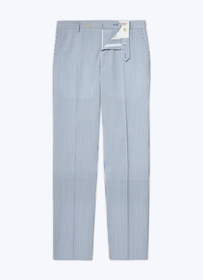 Fursac - Pantalón De Seersucker De Lana A Rayas - Zafiro - Hombre