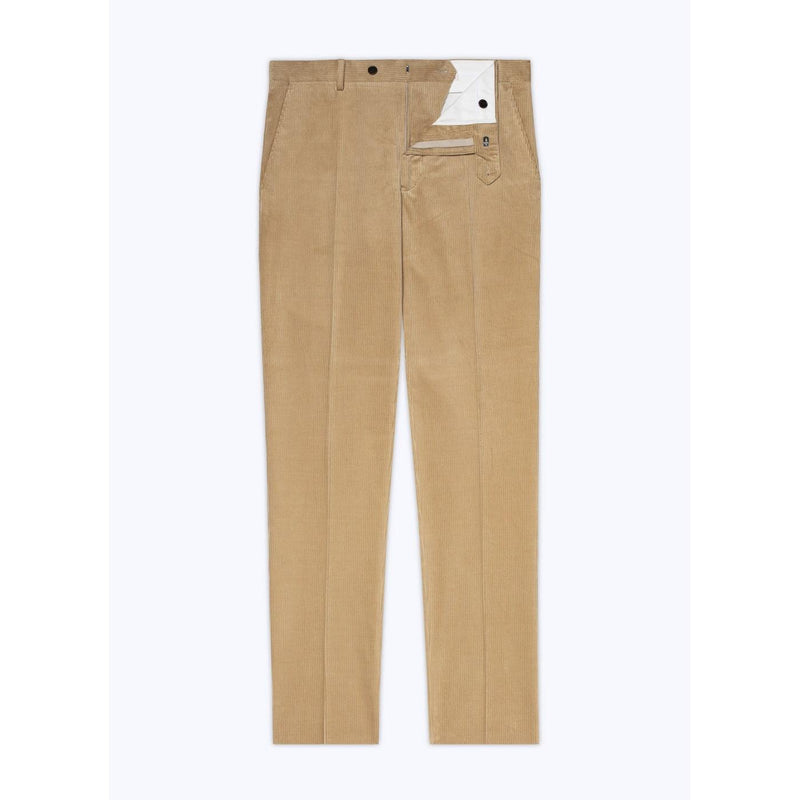 Pantalon Ajusté En Velours - Beige