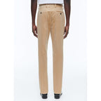 Pantalón slim fit de terciopelo - Beige