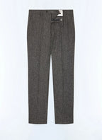 Pantalon Ajusté En Tweed De Laine - Gris