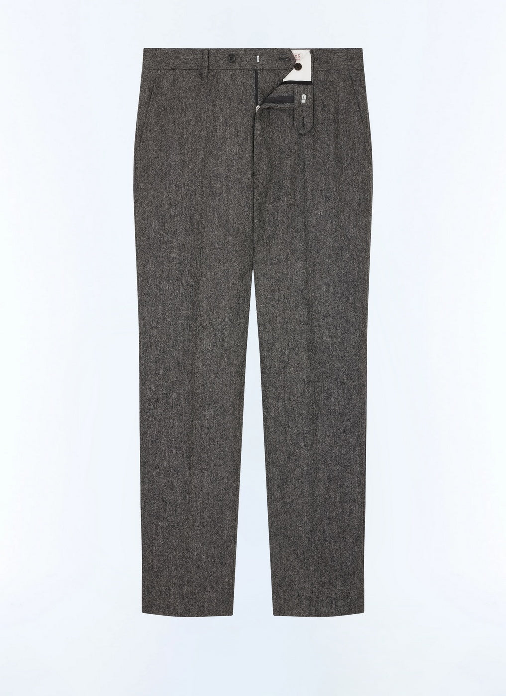 Pantalon Ajusté En Tweed De Laine - Gris