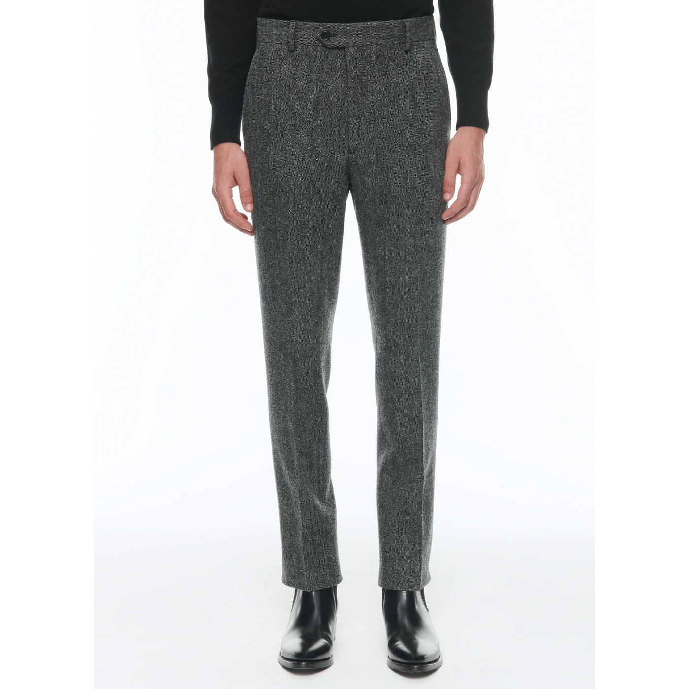 Pantalón slim fit de tweed de lana virgen - Gris