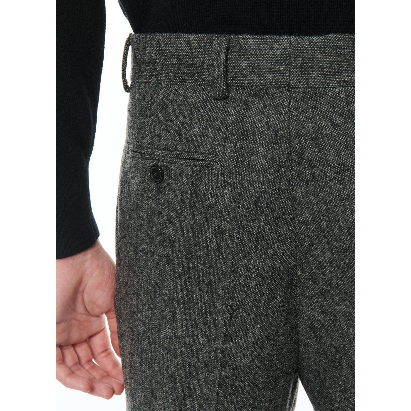 Pantalón slim fit de tweed de lana virgen - Gris