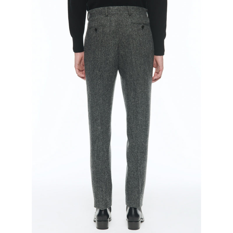 Pantalon Ajusté En Tweed De Laine Vierge - Gris
