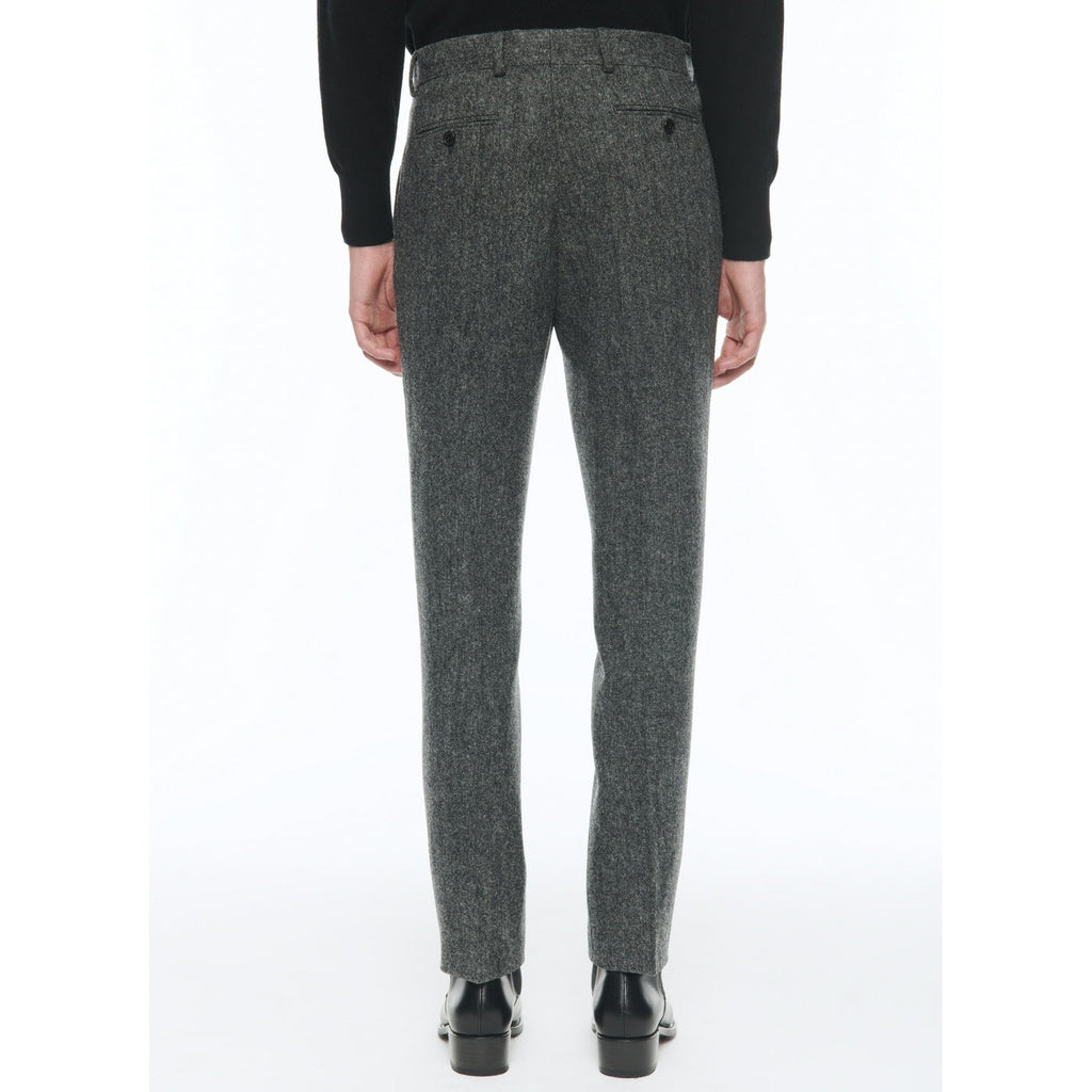 Pantalón slim fit de tweed de lana virgen - Gris
