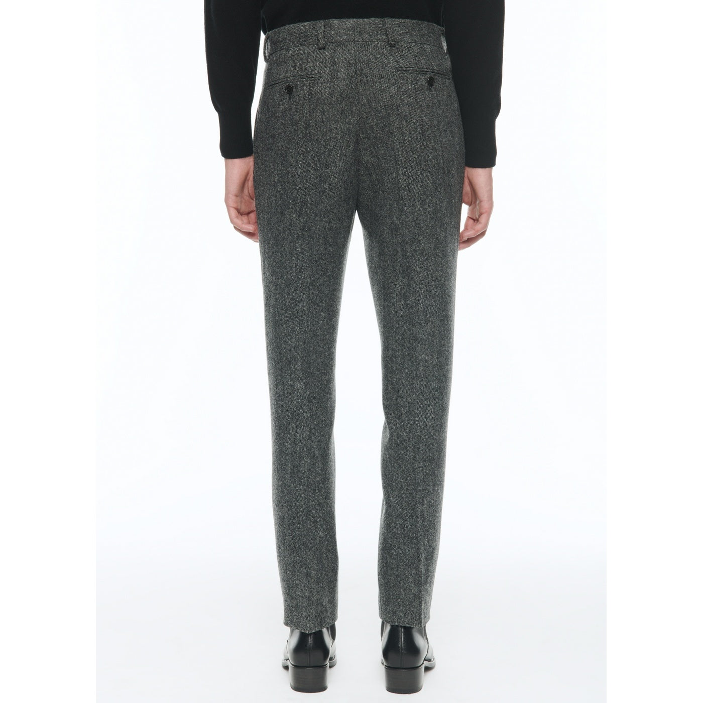 Pantalón slim fit de tweed de lana virgen - Gris