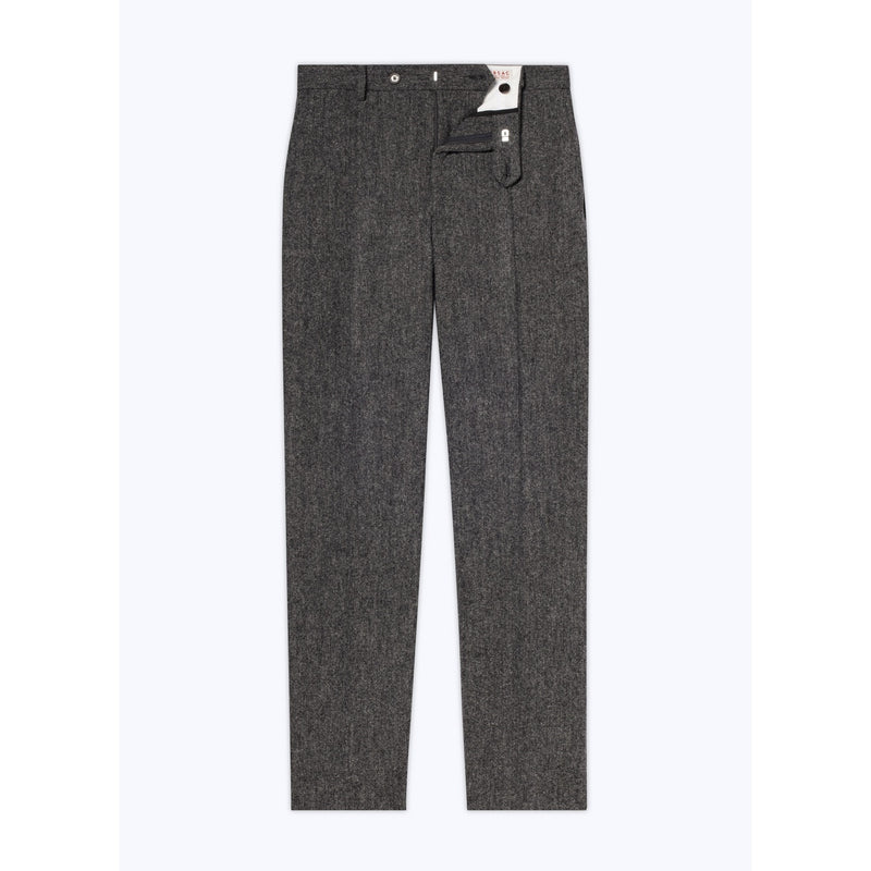 Pantalon Ajusté En Tweed De Laine Vierge - Gris