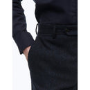 Pantalón slim fit de tweed de lana virgen - Azul