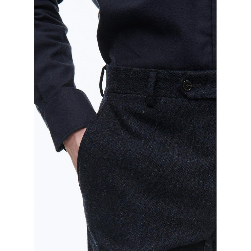 Pantalón slim fit de tweed de lana virgen - Azul