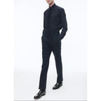 Pantalón slim fit de tweed de lana virgen - Azul